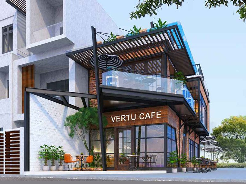 Construction of pre-engineered steel frame coffee shop in Ho Chi Minh City